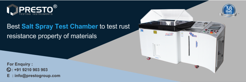 Test rust resistance property of materials with salt spray chamber